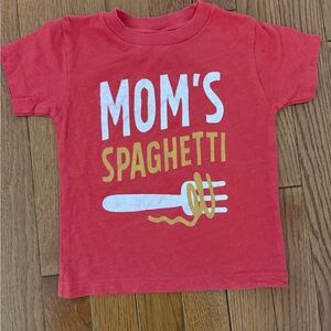 Baby Doopy ‘Mom's Spaghetti' T-shirt in Red, Size 2T